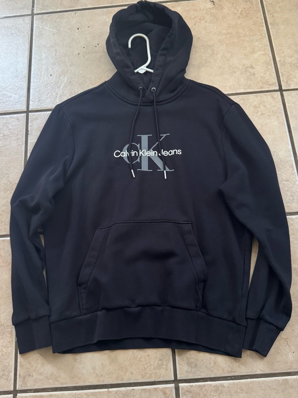 Calvin Klein Jeans Men's Black Logo Crewneck Hoodie